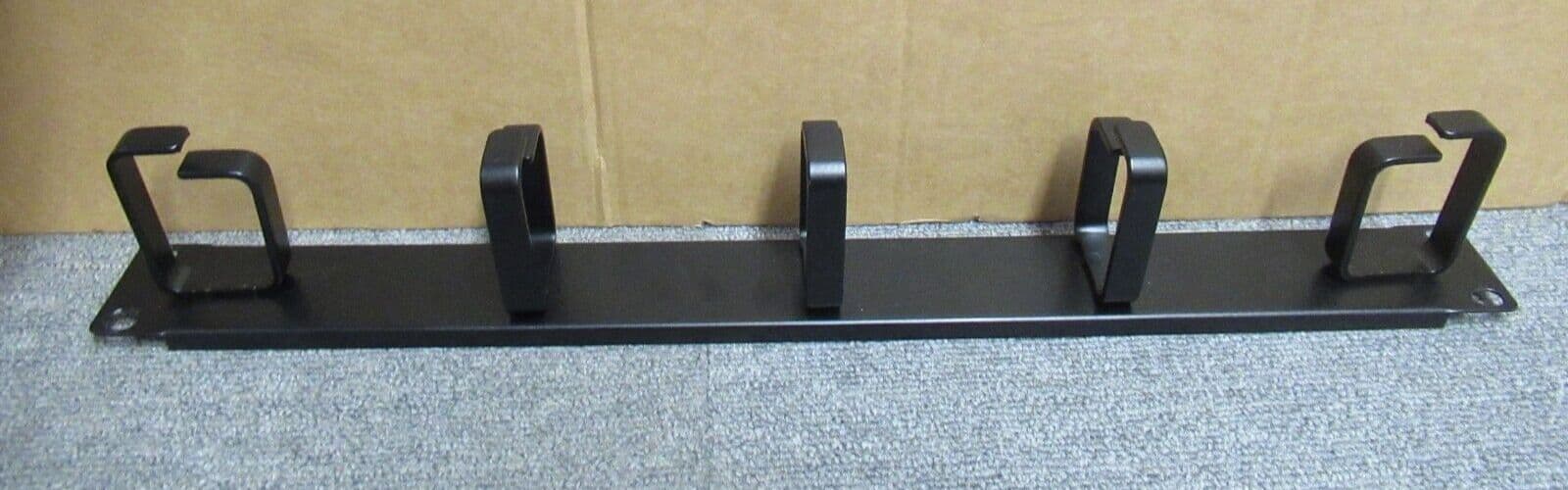 Data Rack Cable Tidy Bar 19" 1U Vertical Black 5 Ring Hoops