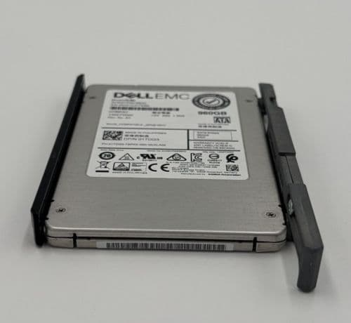 Dell 01TDG3 960GB 6G 2.5 SATA SSD KHK6YRSE960G + PowerEdge FD332 RK7D1 Brackets