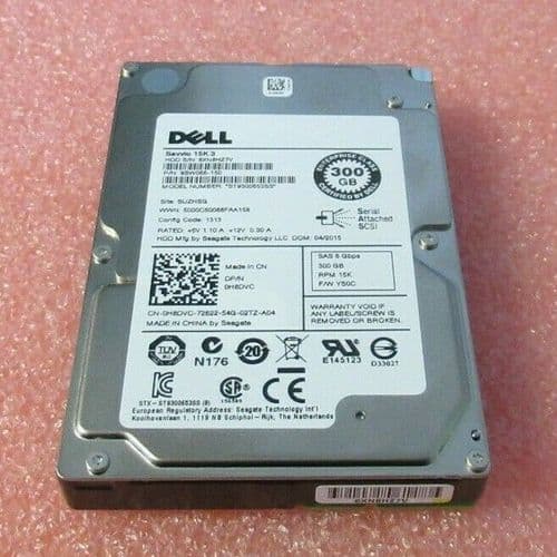 Dell 300GB 2.5" SAS 6GB/s 15K 64MB Server Hard Drive Hot-Swap HDD H8DVC
