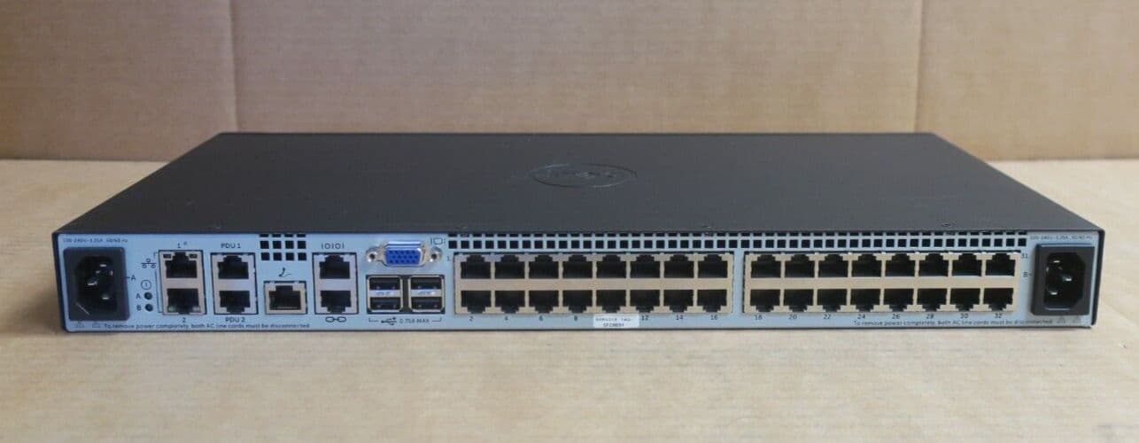 Dell 4322DS 32x RJ45 Ports 1U Rack Mount KVM Remote Console Switch - F4W28