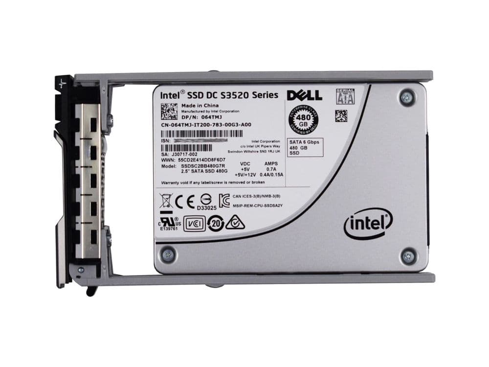 Dell 480GB SSD SATA 2 5" 6GB/s MLC Solid State Drive 64TMJ Intel ...