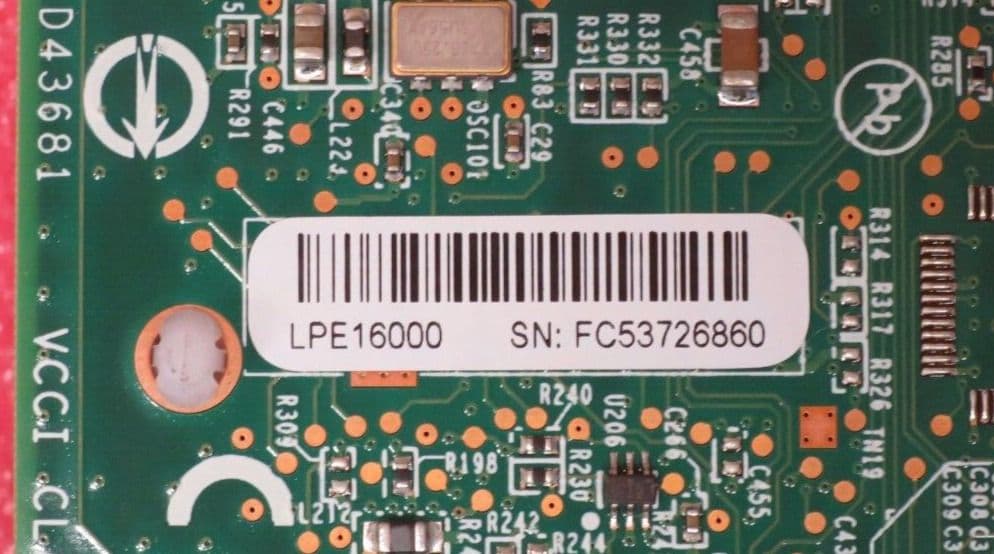 Dell Emulex LPe16000 16Gb/s Fiber Channel Single Port HBA PCIe LP 61M2K ...