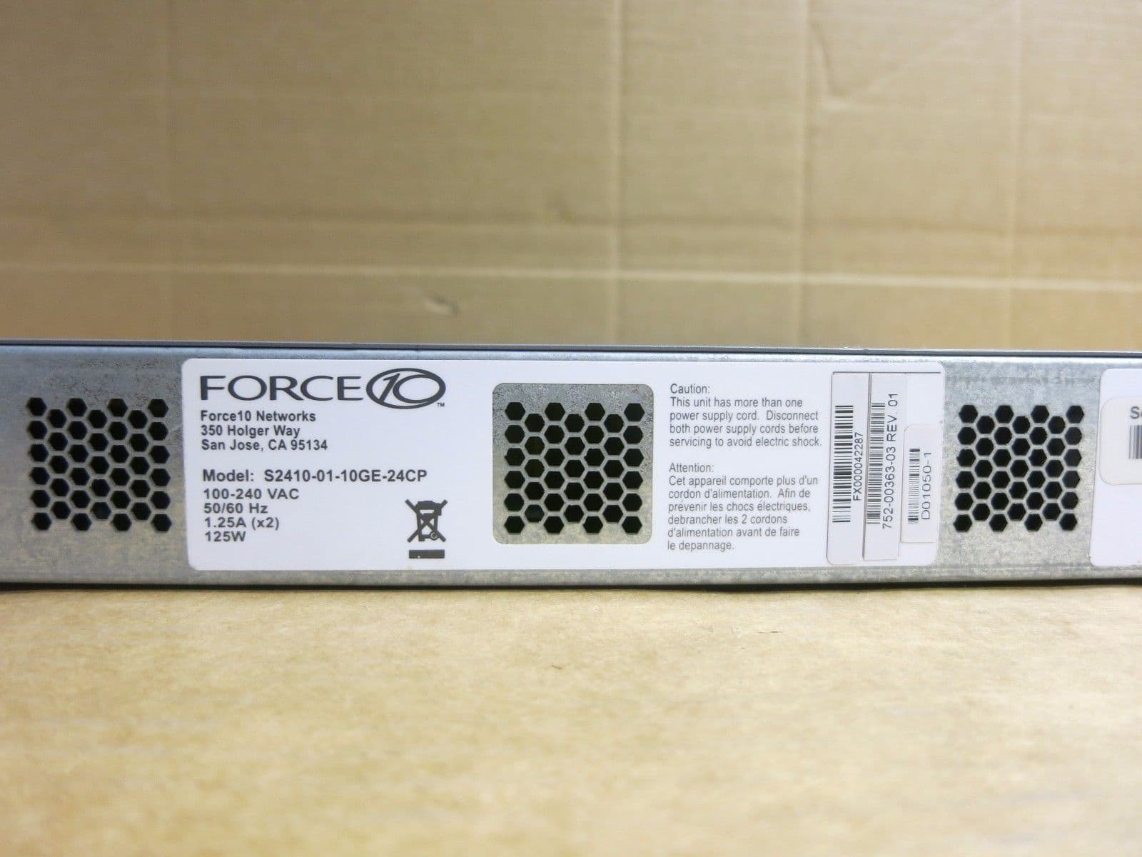 Dell Force10 S24100110GE24CP 24Port 10GbE Switch with 4XFP