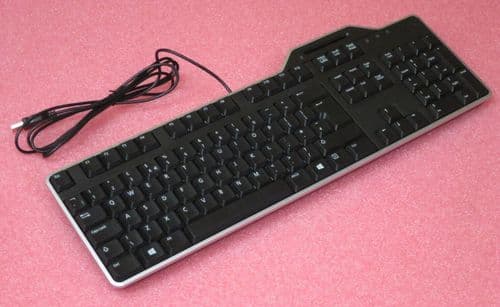 Dell KB813 Smartcard Reader UK QWERTY Wired USB Keyboard Black RHJ8Y 0RHJ8Y