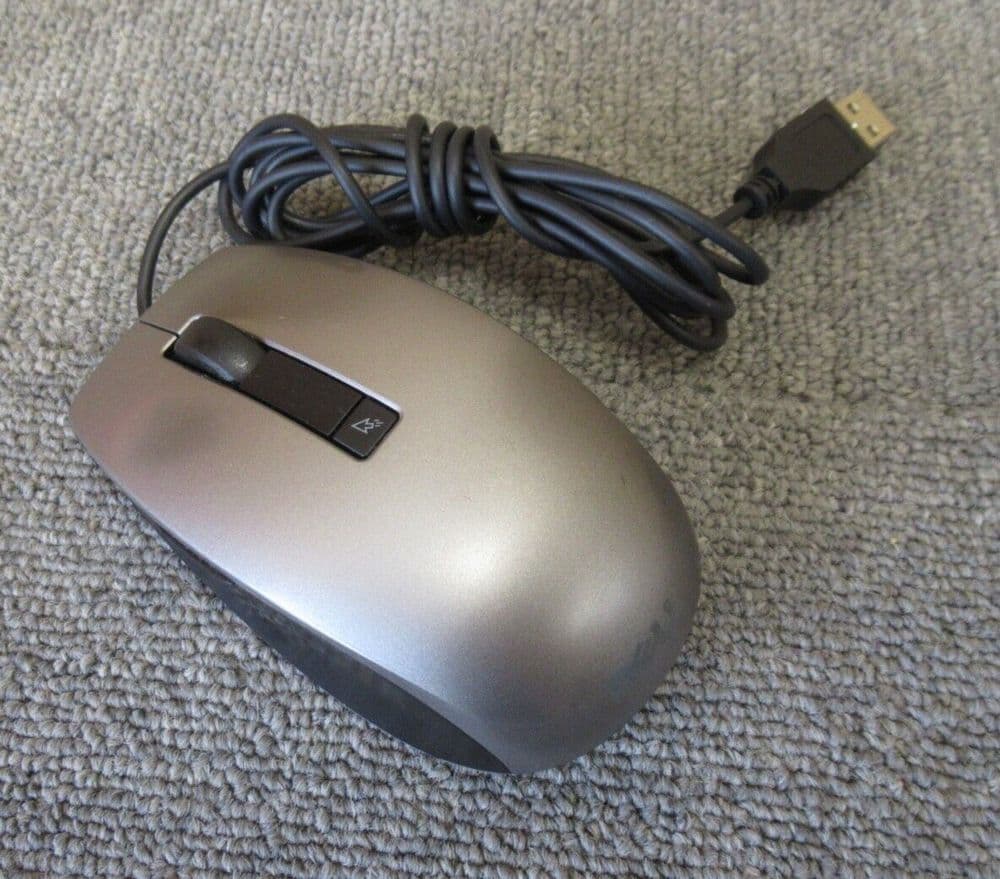 Dell M-UAV-DEL8 K251D USB Wired 6 Button Silver Laser Scroll Wheel Mouse