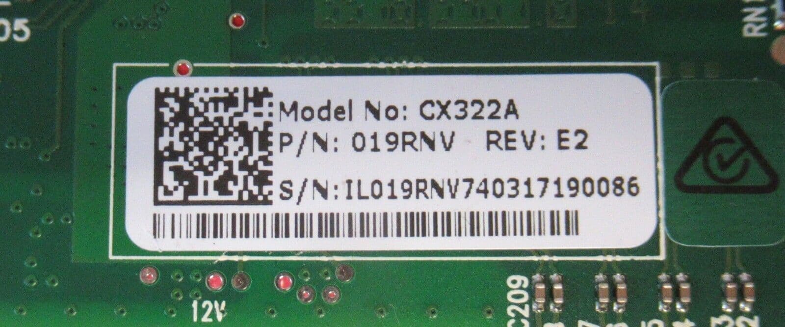 Dell Mellanox CX322A 10Gb SFP Dual Port Full Height Network Card 19RNV