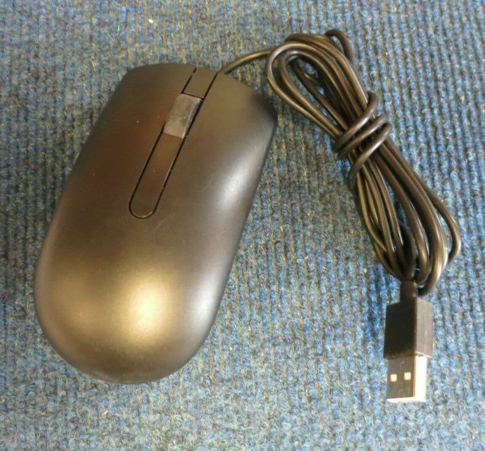 Dell MS116T O2V5MN Black USB Wired 3 Button Optical Scroll Wheel Mouse