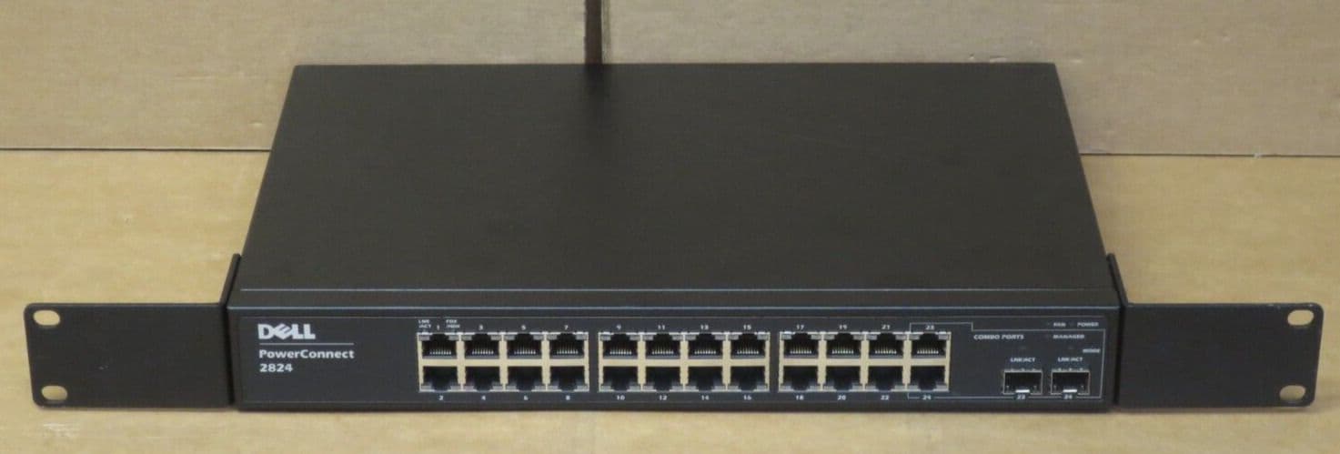Dell PowerConnect 2824 24-Port RJ45 2-Port SFP Ethernet Network Switch ...
