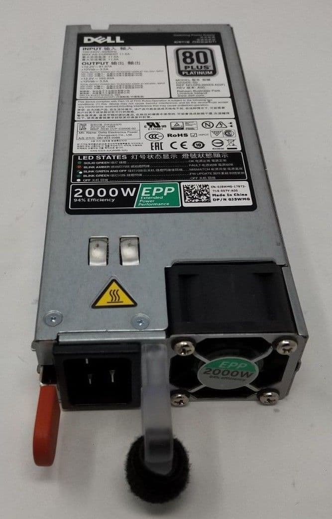 Dell PowerEdge C4130 FX2 R740XD 2000W Power Supply PSU 80 Platinum