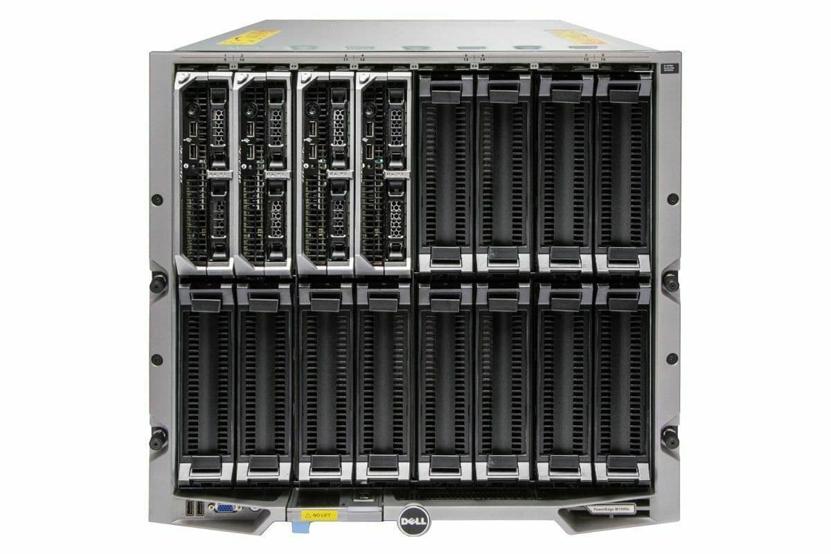 Dell PowerEdge M1000e Blade Chassis 4x M620 2x E52630L 16GB Ram 2x HDD