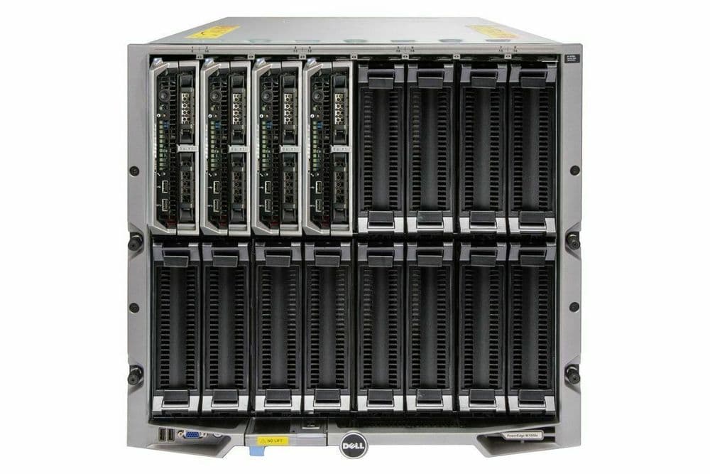 Dell PowerEdge M1000E Chassis W/ 4x M630 Server 2x E52680v3 64GB Ram