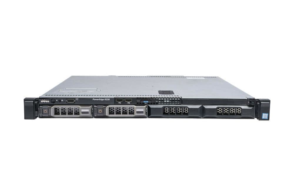 Dell R230 Shrd Dell PowerEdge R230 Quad-Core E3-1270v6 32GB Ram 2x 2TB HDD short 1U server