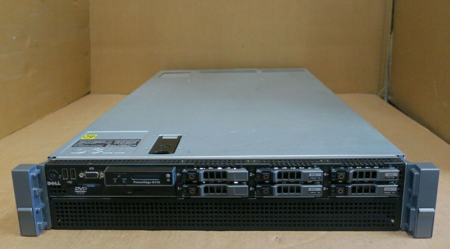 Dell R715 Front Dell PowerEdge R715 2 x AMD 6174 2 20GHz 12 Core 64GB RAM 2U Rack mount ...