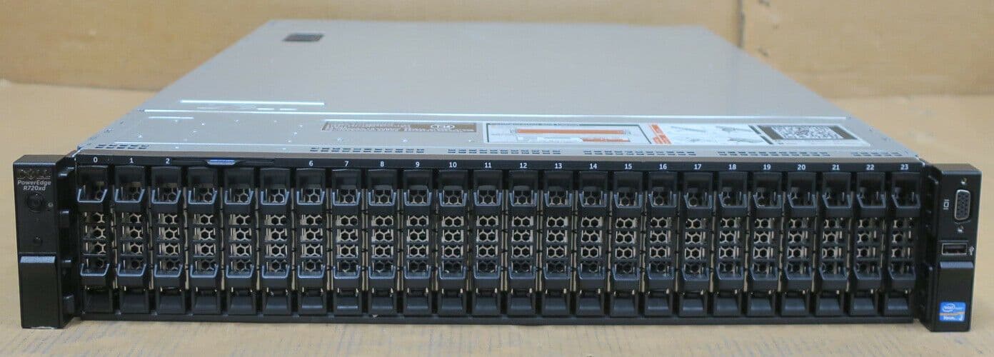 Dell R720 R720xd Dell PowerEdge R720xd 8C E5-2650v2 2 60GHz 96GB Ram 2x 300GB 10K HDD 2U ...
