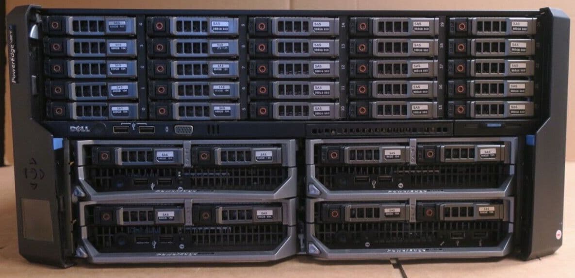 Dell PowerEdge VRTX 25Bay Rack Chassis SSD Storage 3x M620 1x M630 Blades
