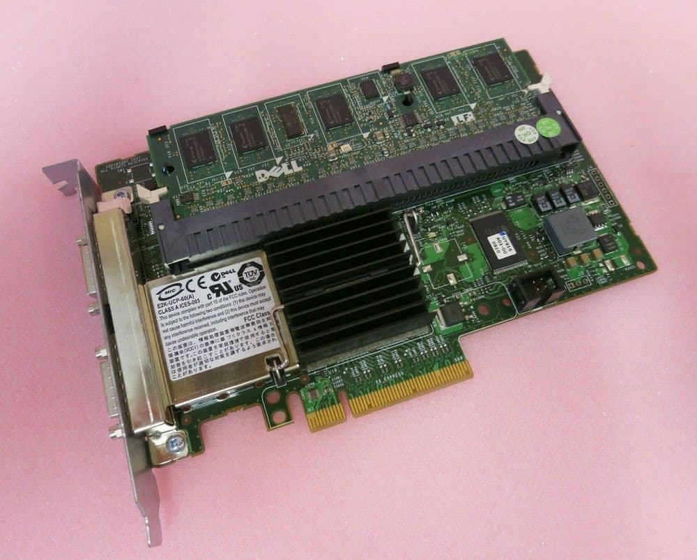 Dell PR174 PERC 6/E 512MB 8-Port SAS Dual Channel PCIe RAID Controller Card