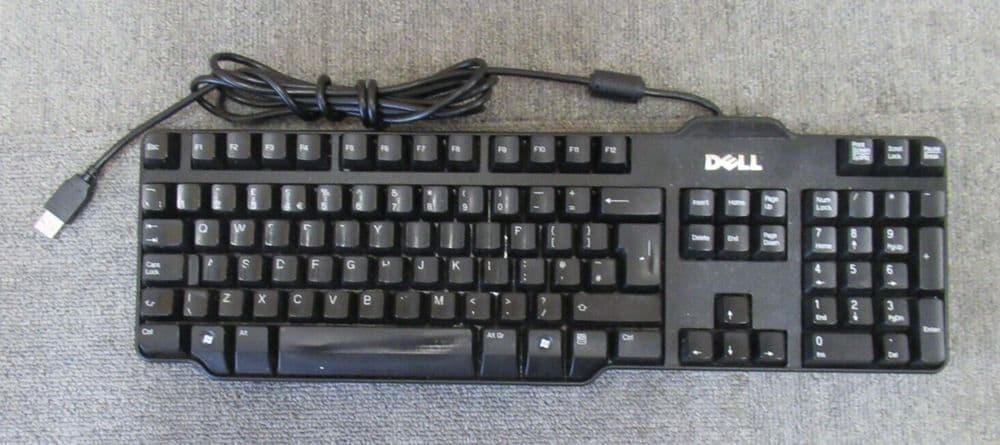 Dell SK-8115 DJ329 0DJ329 Black Slim QuietKey 104-Keys USB Wired QWERTY Keyboard