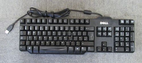 Dell SK-8115 DJ329 0DJ329 Black Slim QuietKey 104-Keys USB Wired QWERTY Keyboard