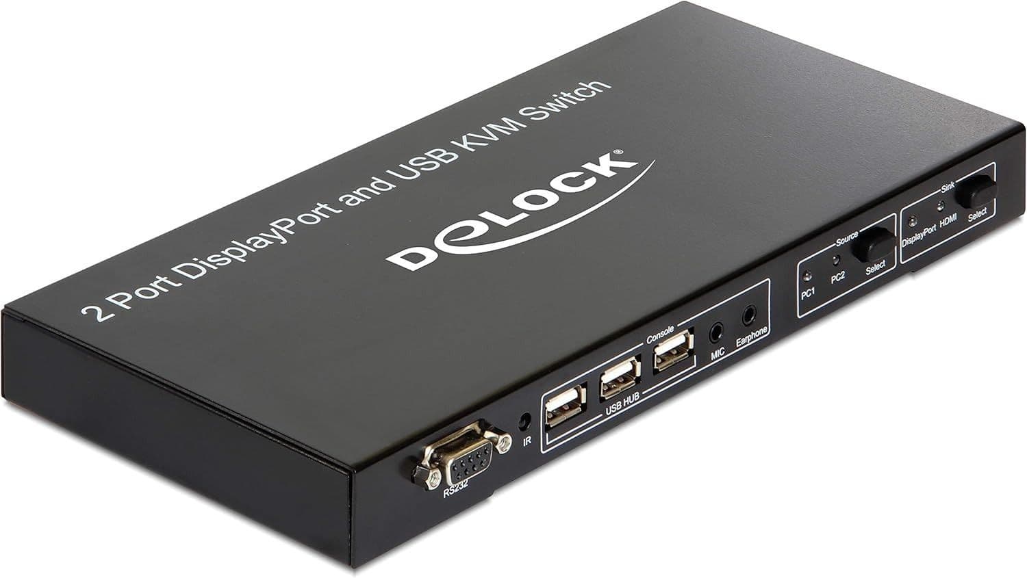 Delock 11367 Dual DisplayPort KVM Switch 2 1 with USB & Audio 4K 30Hz ...