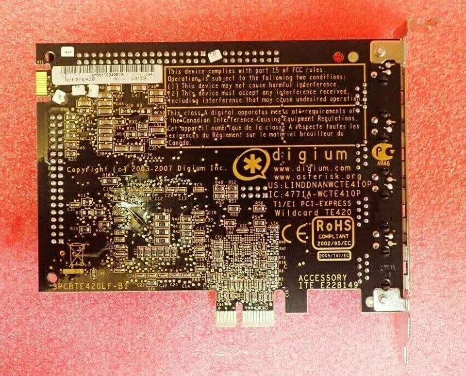 Digium 5TE420 Quad Span Digital PCIe 在庫2