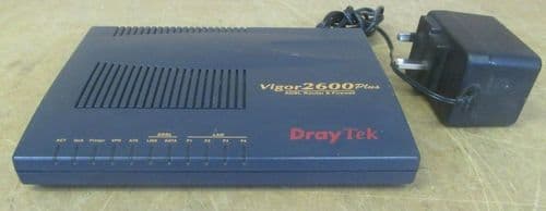 Draytek Vigor 2600 Plus 4 Port ADSL 54Mbps Router & Firewall AC Adapter Included