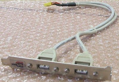 Dual 2 Port USB To Motherboard Expansion Extension Card Bracket