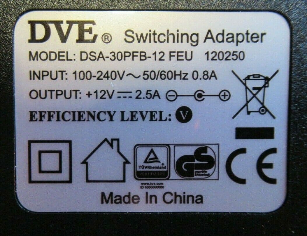 Genuine 18W DVE AC DC Wall Switching Adapter +12V 1.5A DSA-0151F-12 A Genuine 18W DVE AC DC Wall Switching Adapter +12V 1.5A DSA-0151F-12 A