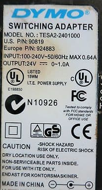 thumbnail image 2 of ABLEGRID AC Adapter For Dymo TEAD-48-240600U TESA2-2401000 Label Printer Charger 2 of 5