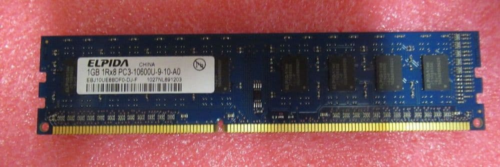 Elpida EBJ10UE8BDF0-DJ-F 1GB PC3-10600 DDR3-1333MHz non-ECC CL9 240P ...