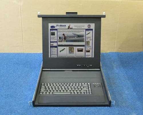 EMC 15" Rackmount LCD TFT Screen Monitor And Keyboard With Trackball 091-000-091
