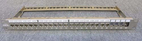 Excel 100-028 100-210 24-port 1U Cat6 Keystone Frame With 20 Toolless Jack Ports