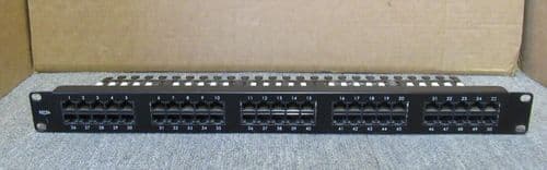 Excel 100-464 Voice 50 Port 3-Pair Category 3 Ethernet RJ45 Patch Panel 1U 19"