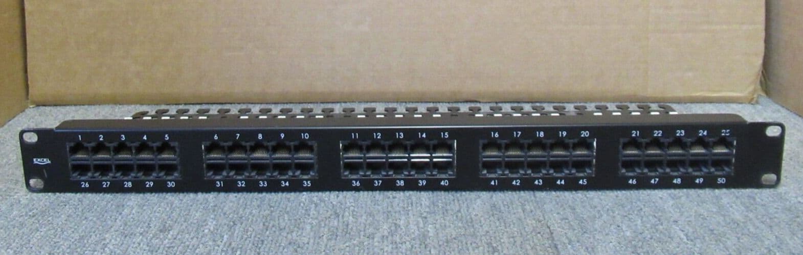 Excel 100-464 Voice 50 Port 3-Pair Category 3 Ethernet RJ45 Patch Panel ...