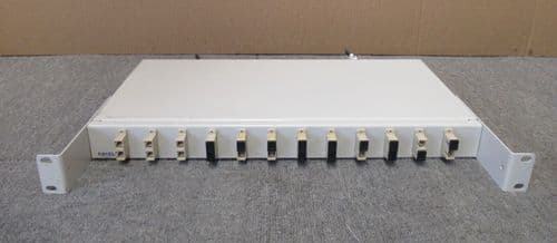 Excel 12 Port 19" 1U Loaded SC Rackmount White Fibre Patch Panel