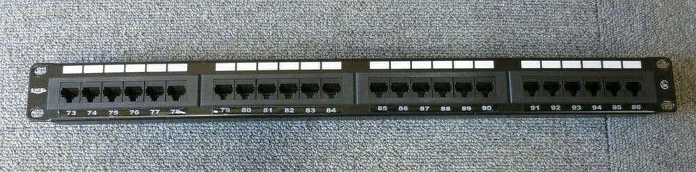 Excel T568B 24 Port Cat5e 1U 19" RJ45 Ethernet Rack Mountable Patch Panel