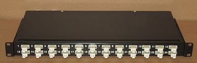 Fibre Channel Fibre Optic Network 24-Port LC Rack Mount Black Patch Panel + Caps