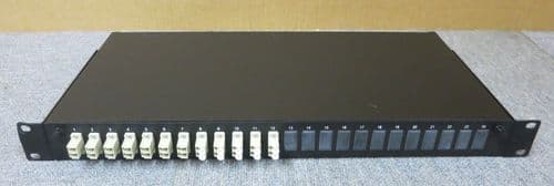 Fibre Optic Network 12 Port Black LC Loaded 1U 19" Fibre Optic Rack Mount Patch