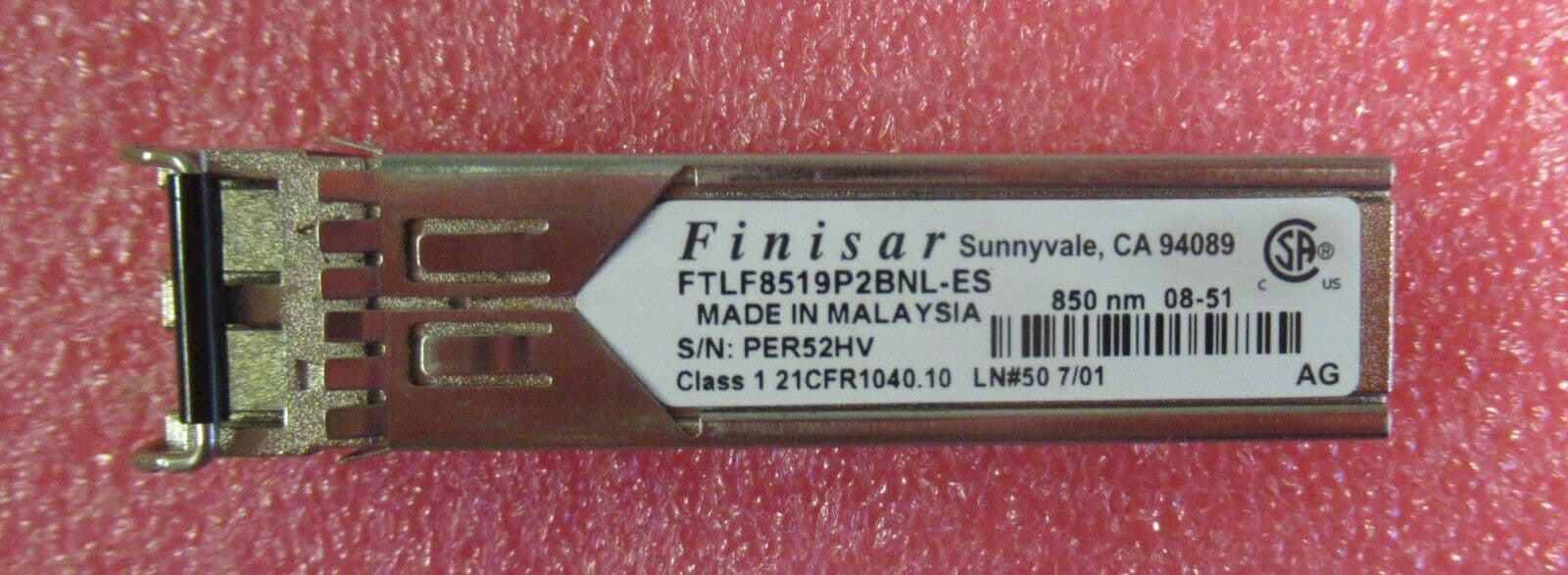 Finisar FTLF8524P2BNV-ES 1000Base-SX Duplex 4Gb/s 850nm SFP Transceiver ...
