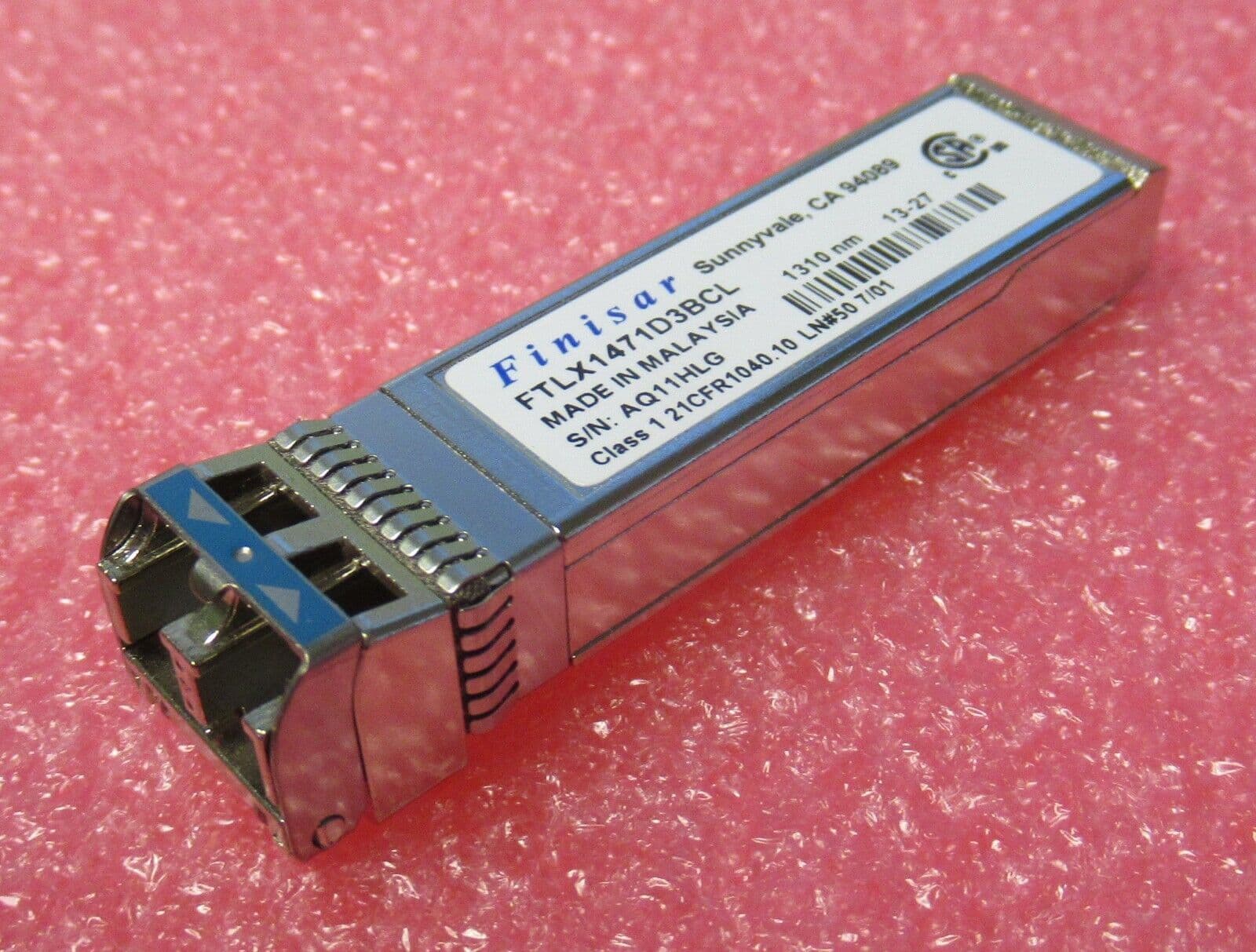 Finisar FTLX1471D3BCL 1310nm 10km 10GBase Fibre Channel SFP Transceiver finisar-ftlx1471d3bcl-1310nm-10km-10gbase-fibre-channel-sfp-transceiver