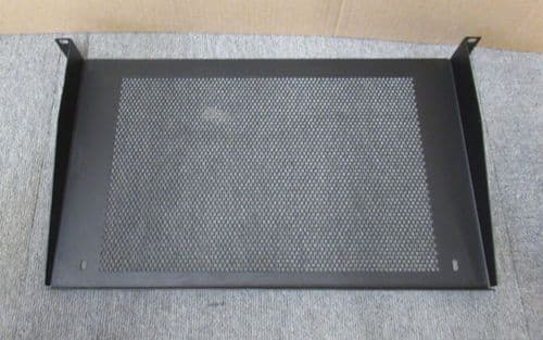 Fixed Vented Cantilever Data Cabinet Shelf 1U 19" Black 280mm Deep