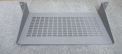 Fixed Vented Cantilever Data Cabinet Shelf 2U 19" Grey 220mm Deep