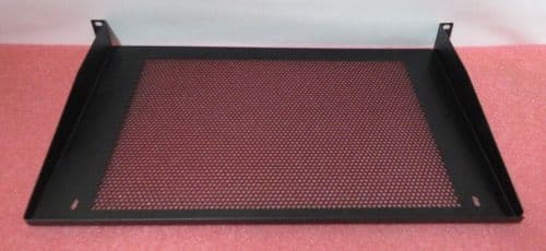 Fixed Vented Cantilever Rackmount Data Cabinet Shelf 1U 19" Black 270mm Deep