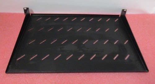 Fixed Vented Cantilever Rackmount Data Cabinet Shelf 1U 19" Black 300mm Deep