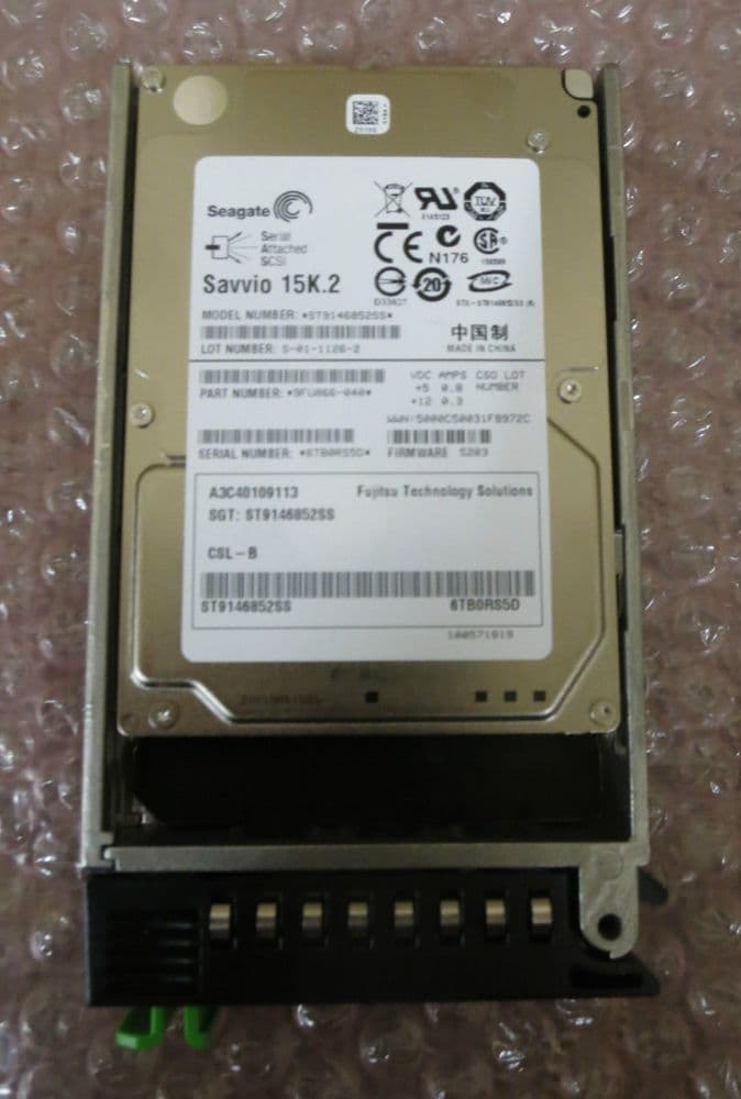 Fujitsu 2 5" HDD 146GB/15k/SAS 6G SFF A3C40109113 ST9146852SS S26361 ...