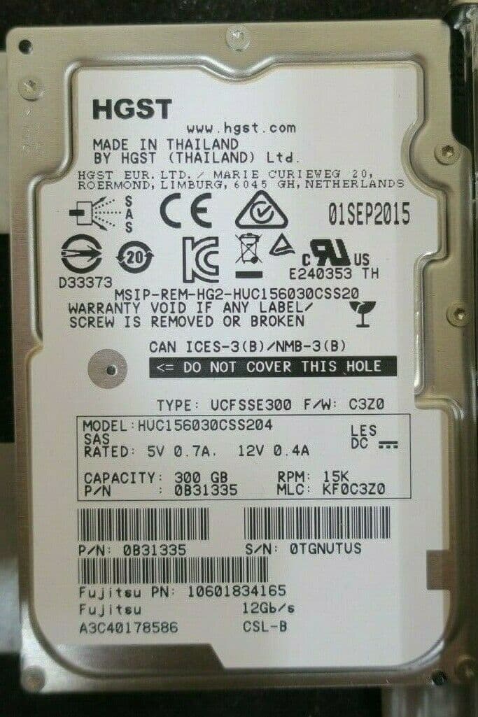 Fujitsu 300GB 12G 15K 2 5