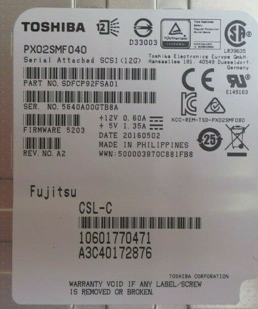 Solid State Px02smf040 Fujitsu 400GB 5