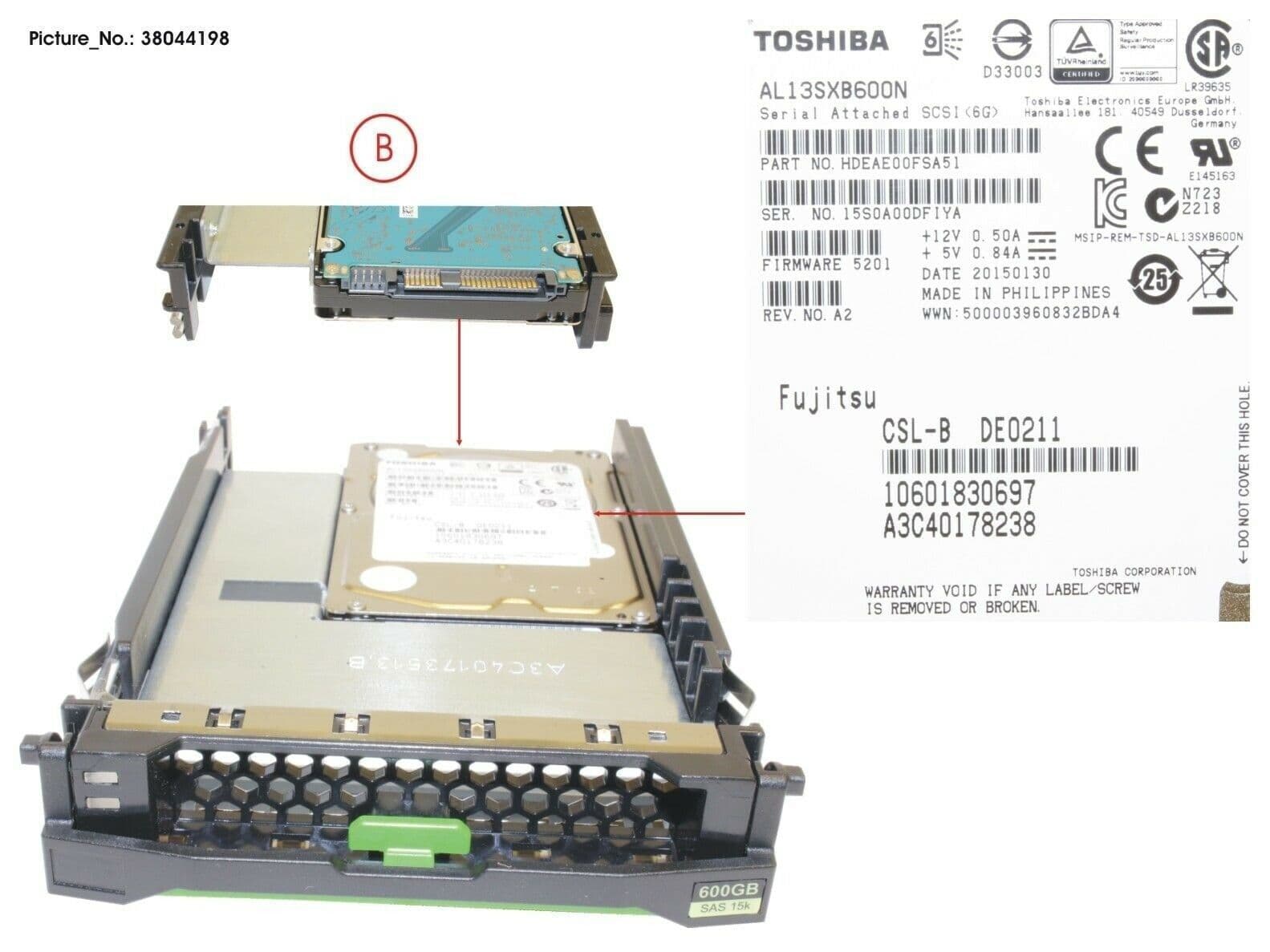 Fujitsu 600GB 15k 2 5
