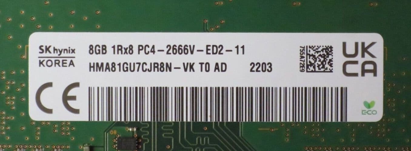 【FUJITSU純正品】DDR4 PC4-2666V RDIMM 8GB×8 Fujitsu 8GB 1Rx8 PC4-2666V 1Rx8 ECC RAM UDIMM Unbuffered S26461