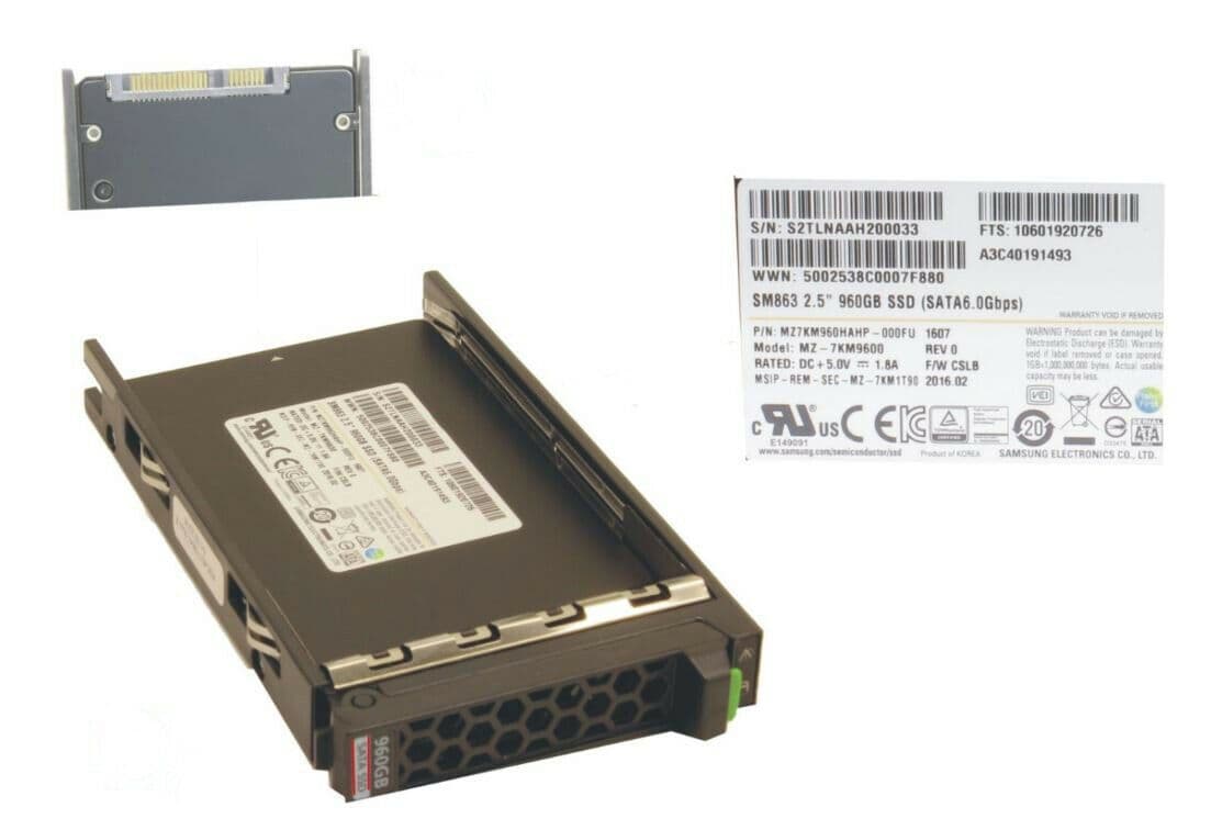 Fujitsu 960GB 2 5" SFF SATA 6Gb/s MLC Solid State Drive SSD S26361F5588L960