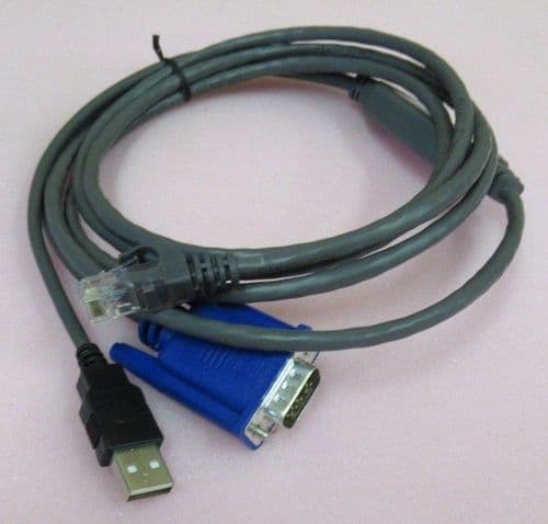 Fujitsu Console Switch KVM S3 SMB Adapter USB - VGA 2.14m Cable A3C40120905